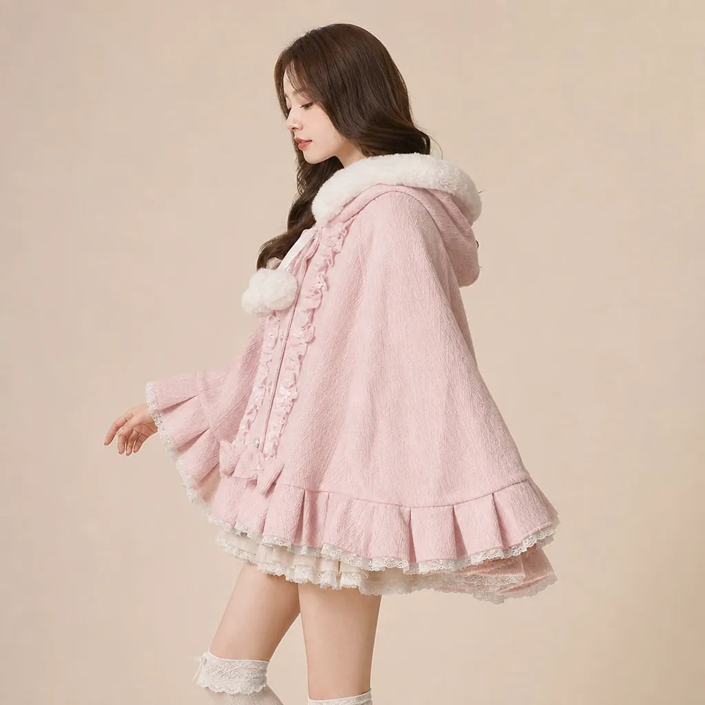 Ton poncho Poncho Femme En Polaire Style Lolita À Capuche