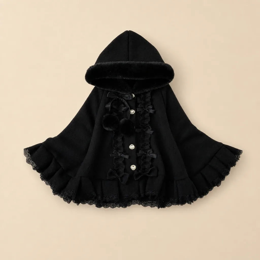 Ton poncho Poncho Femme En Polaire Style Lolita À Capuche