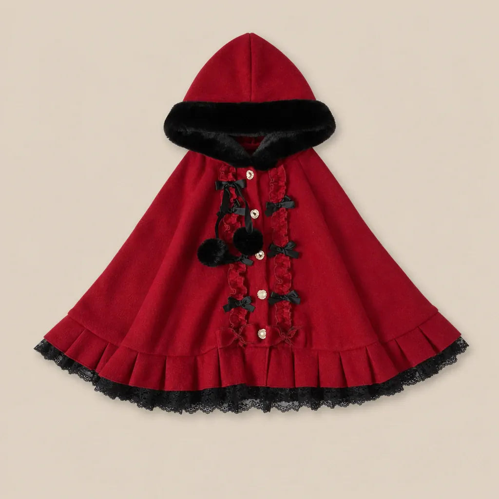 Ton poncho Poncho Femme En Polaire Style Lolita À Capuche