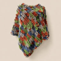 Ton poncho Poncho Femme Hiver Chic En Fourrure De Lapin Tricoté