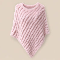 Ton poncho Poncho Femme Hiver Chic En Fourrure De Lapin Tricoté