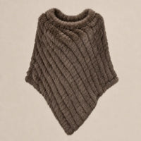 Ton poncho Poncho Femme Hiver Chic En Fourrure De Lapin Tricoté