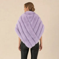 Ton poncho Poncho Femme Hiver Chic En Véritable Fourrure De Renard