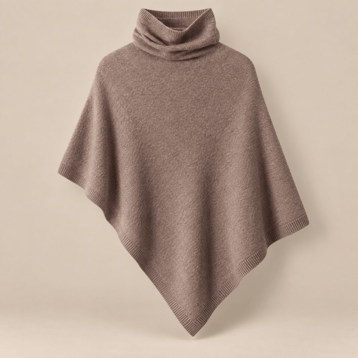 Ton poncho Poncho Femme Rouge À Col Roulé En Laine