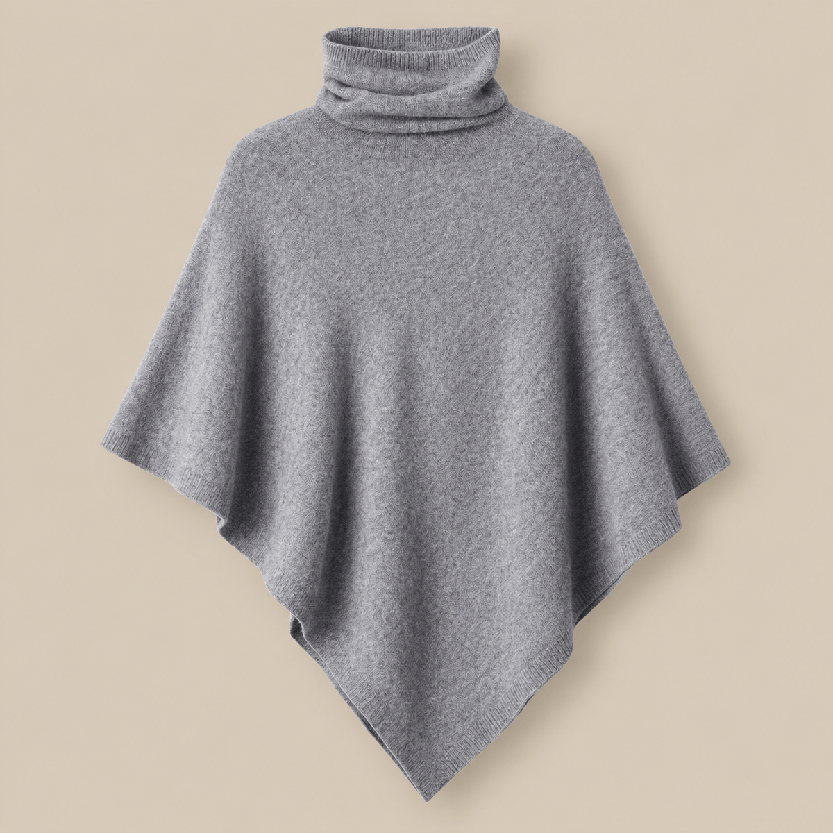 Ton poncho Poncho Femme Rouge À Col Roulé En Laine