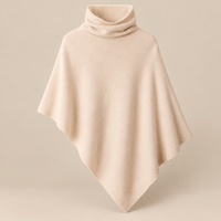 Ton poncho Poncho Femme Rouge À Col Roulé En Laine