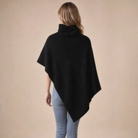 Ton poncho Poncho Femme Rouge À Col Roulé En Laine