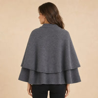 Ton poncho Poncho Femmes En Maille Boutonnée