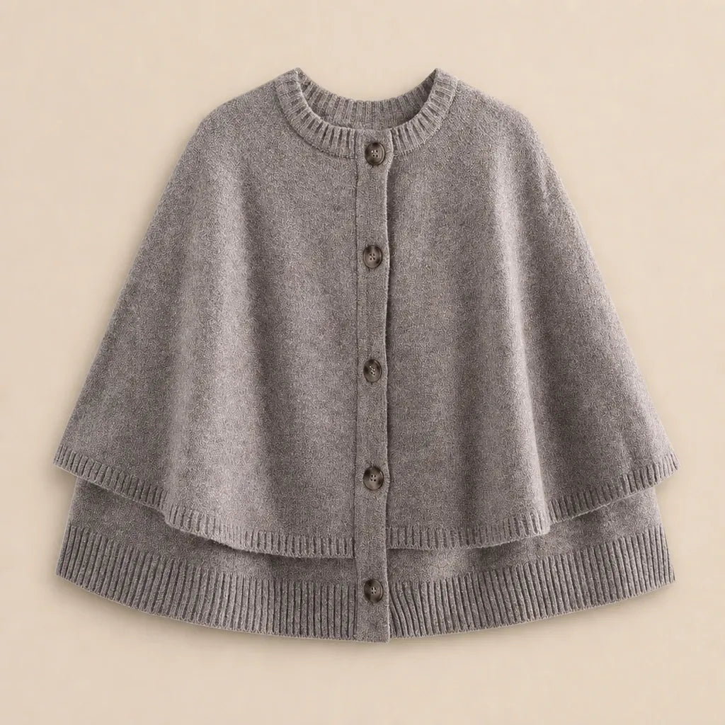 Ton poncho Poncho Femmes En Maille Boutonnée