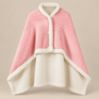 Ton poncho Poncho Flanelle Boutonnée Couverture Portable