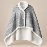 Ton poncho Poncho Flanelle Boutonnée Couverture Portable