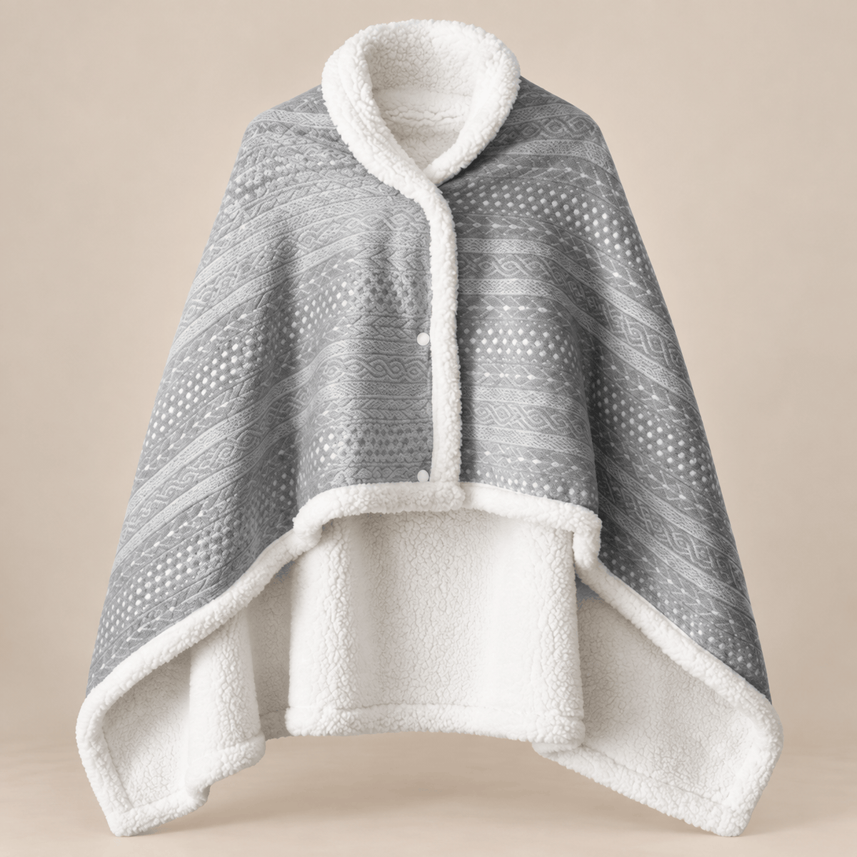 Ton poncho Poncho Flanelle Boutonnée Couverture Portable
