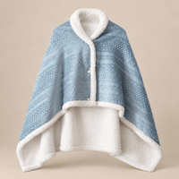 Ton poncho Poncho Flanelle Boutonnée Couverture Portable