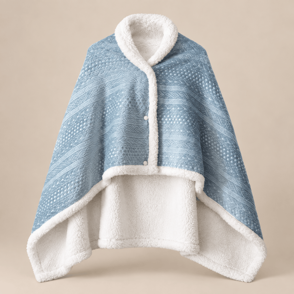 Ton poncho Poncho Flanelle Boutonnée Couverture Portable