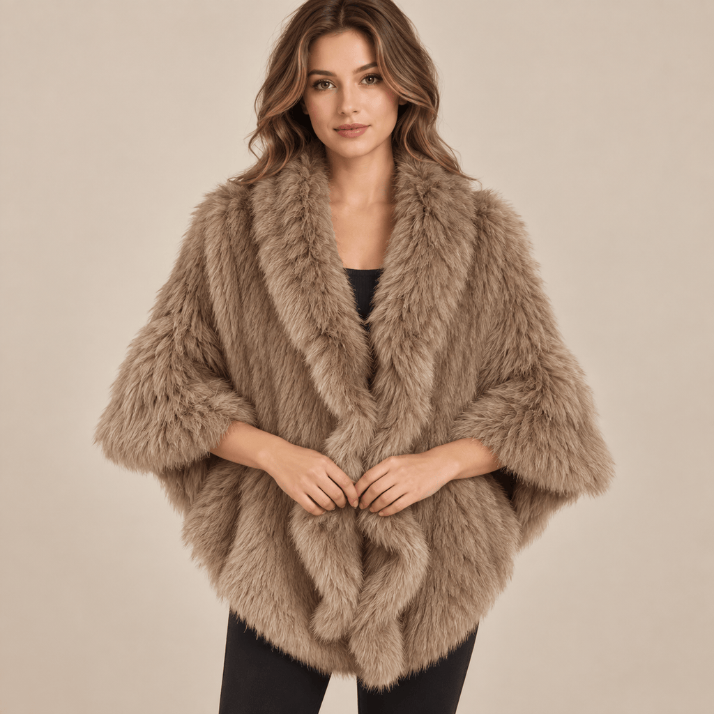 Ton poncho Poncho Fourrure De Lapin Rex Blanc