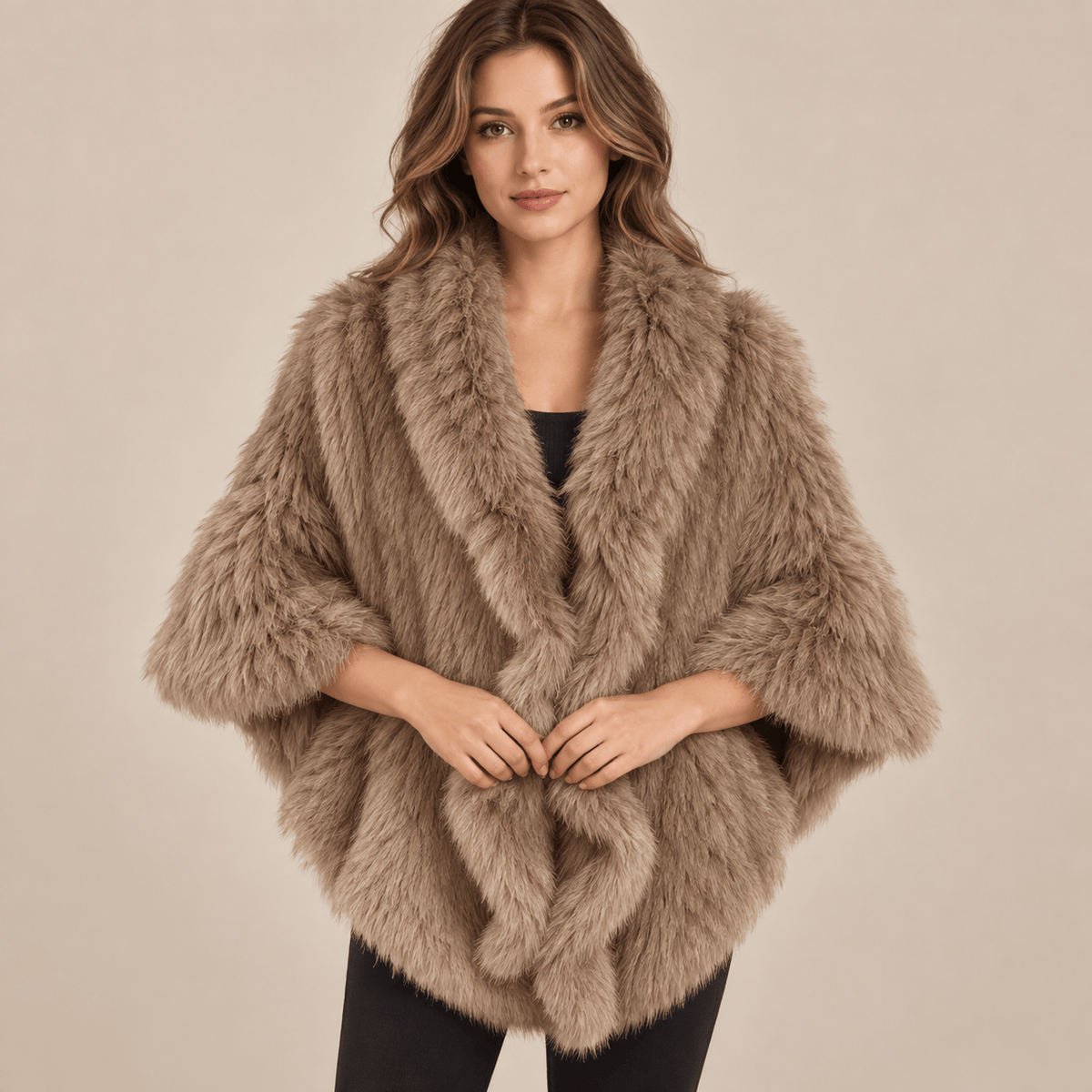 Ton poncho Poncho Fourrure De Lapin Rex Blanc