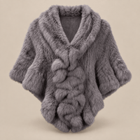 Ton poncho Poncho Fourrure De Lapin Rex Blanc