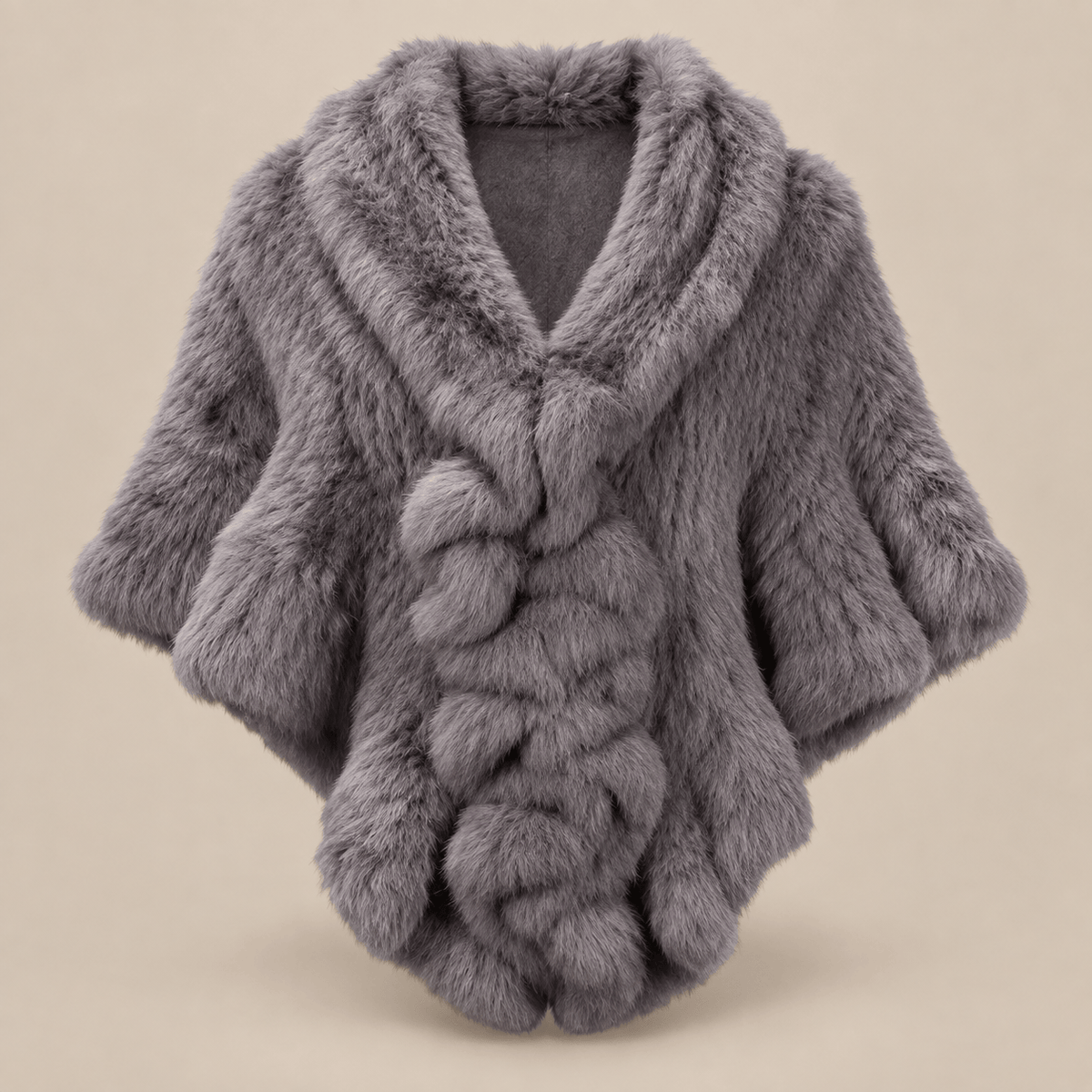 Ton poncho Poncho Fourrure De Lapin Rex Blanc