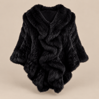 Ton poncho Poncho Fourrure De Lapin Rex Blanc