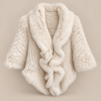 Ton poncho Poncho Fourrure De Lapin Rex Blanc