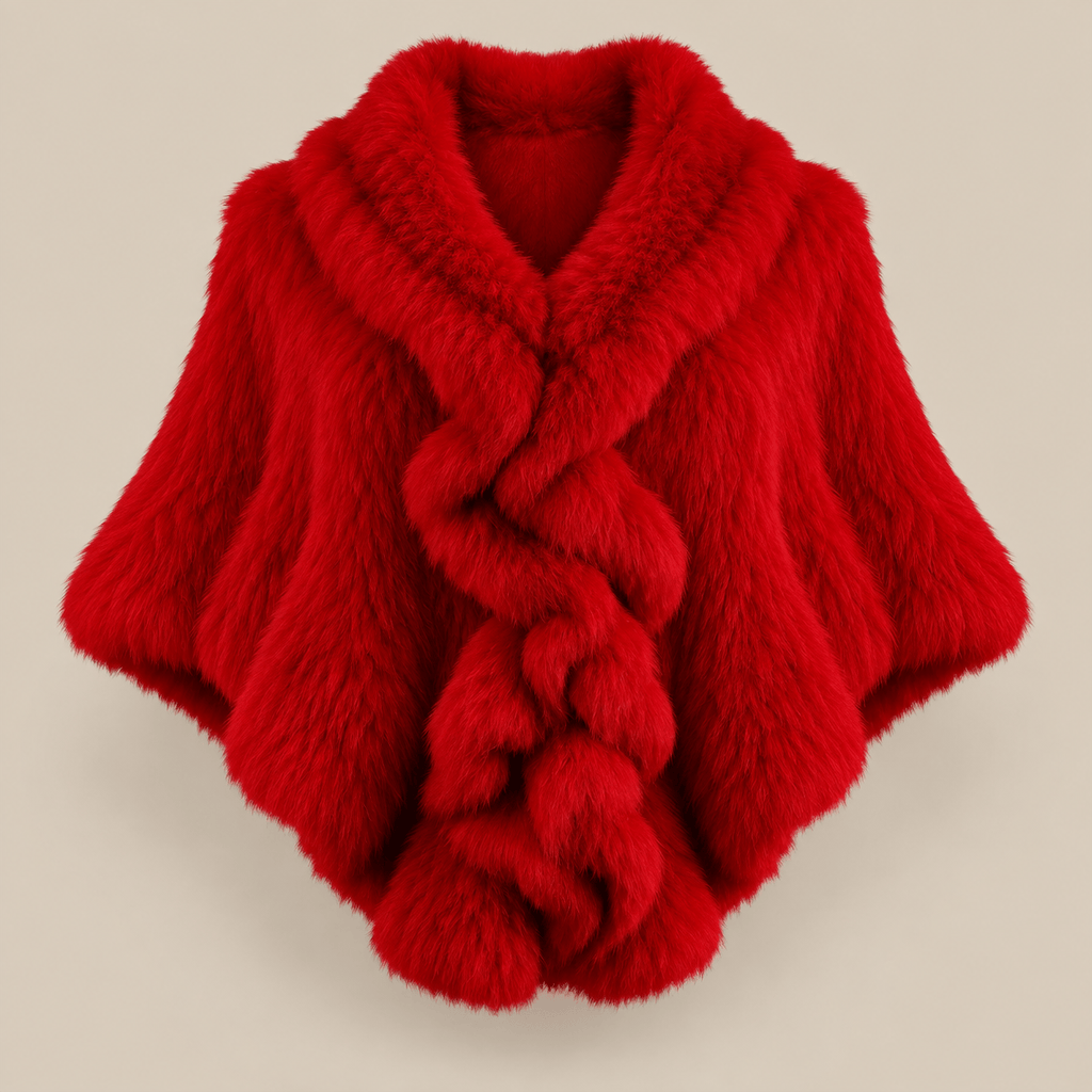 Ton poncho Poncho Fourrure De Lapin Rex Blanc