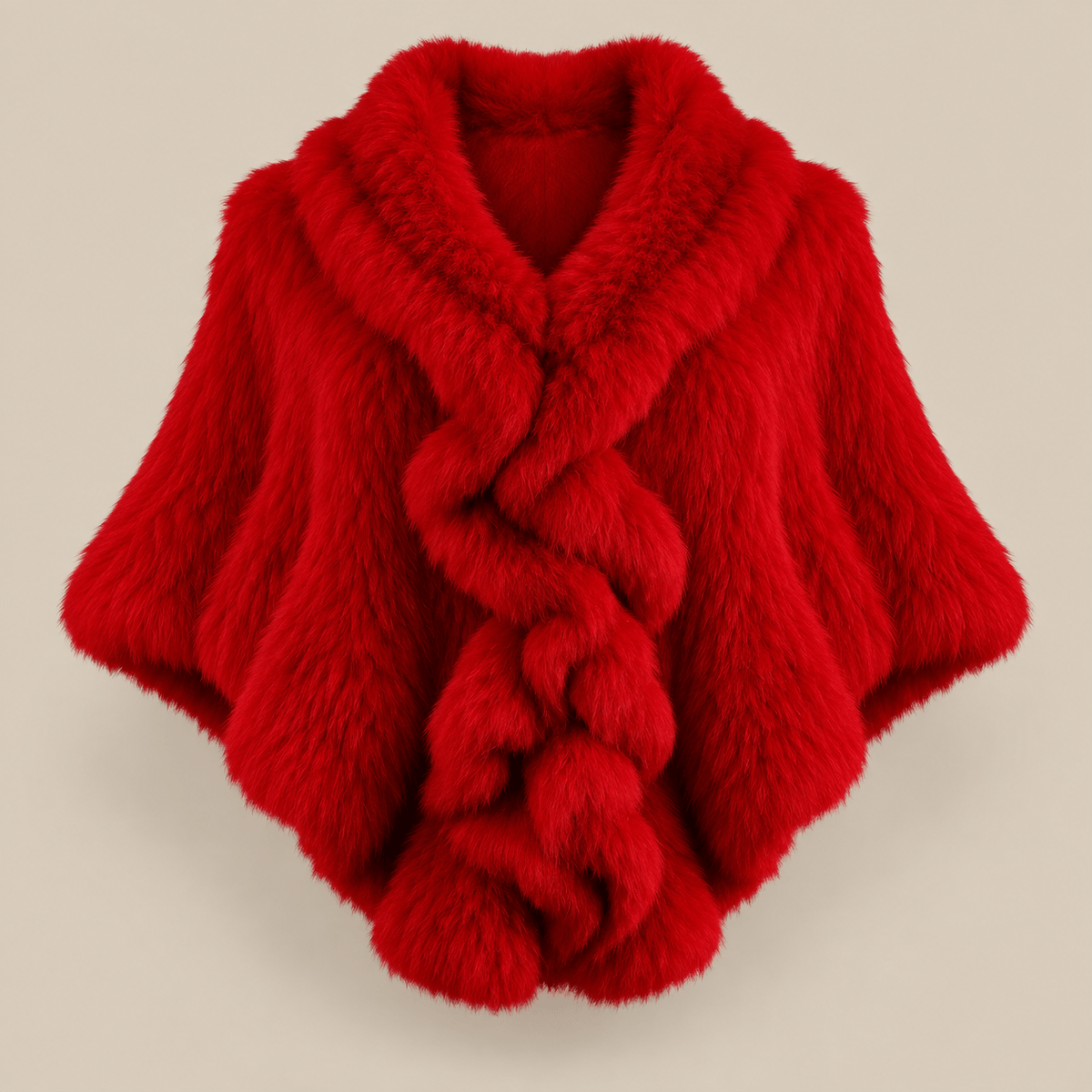 Ton poncho Poncho Fourrure De Lapin Rex Blanc