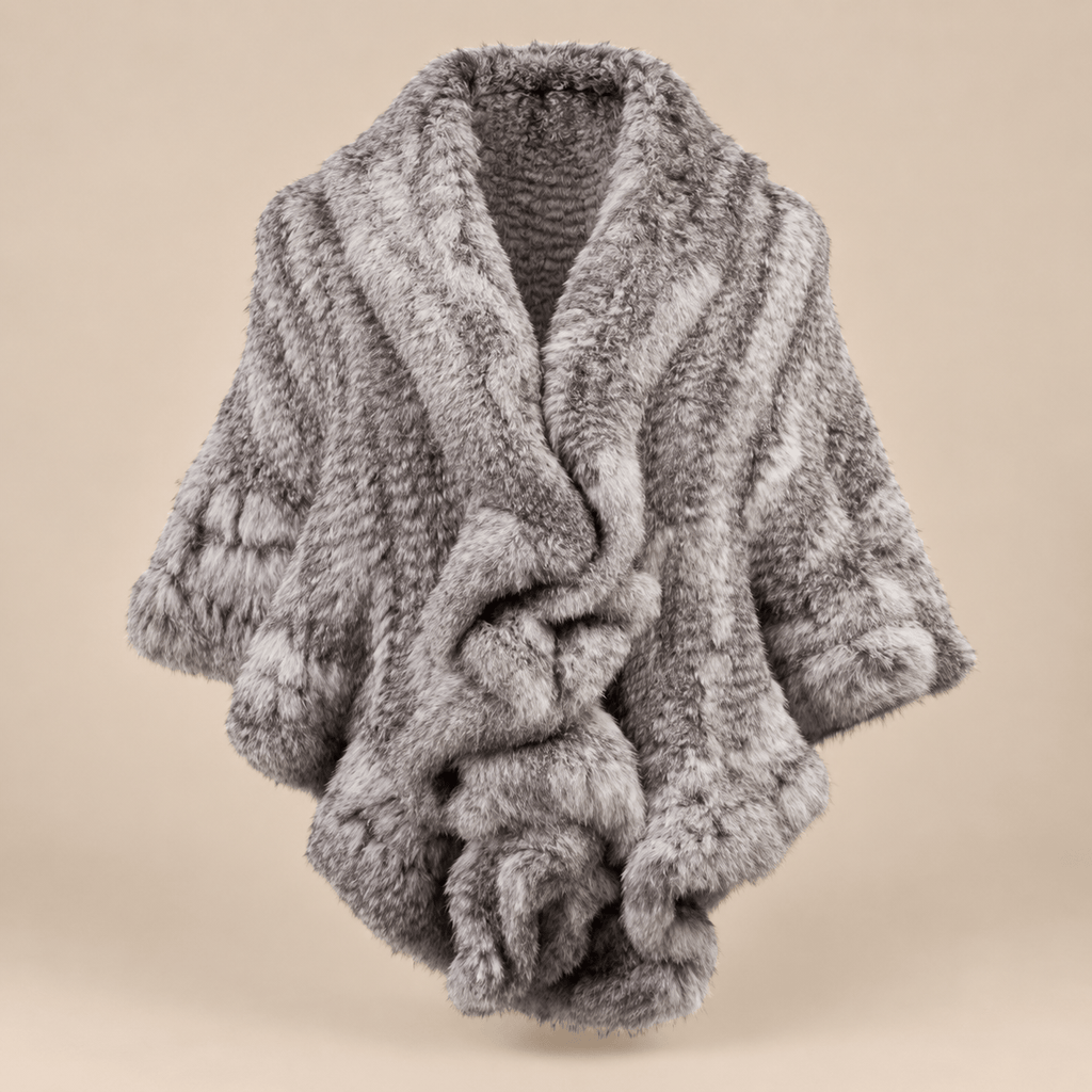 Ton poncho Poncho Fourrure De Lapin Rex Blanc