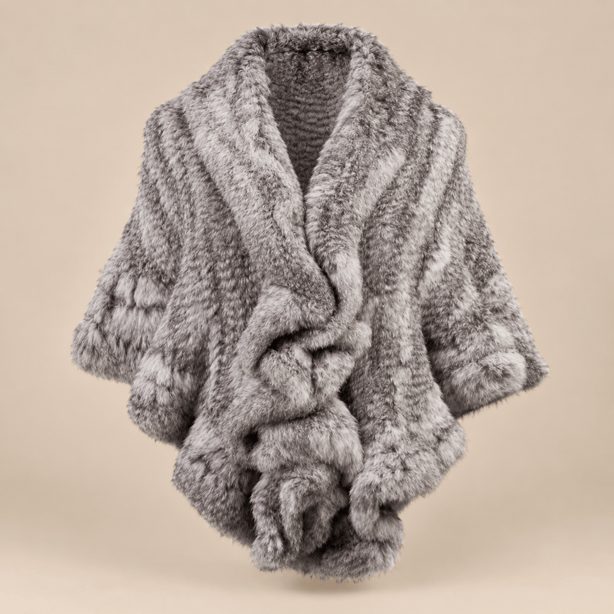 Ton poncho Poncho Fourrure De Lapin Rex Blanc