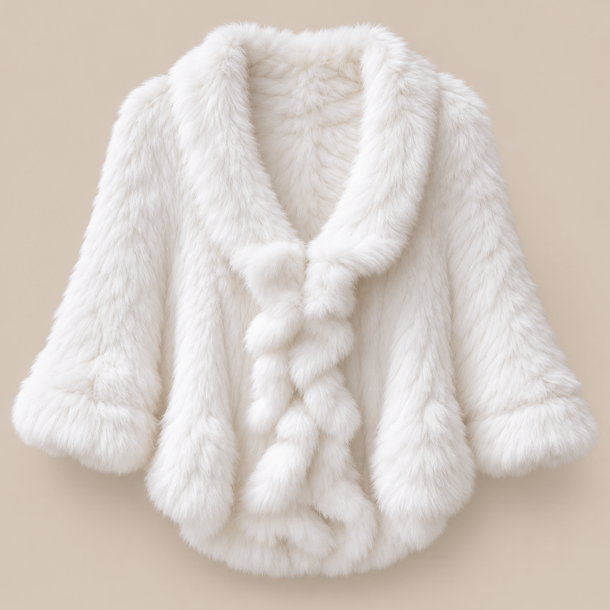 Ton poncho Poncho Fourrure De Lapin Rex Blanc