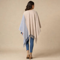 Ton poncho Poncho Franges Color Block