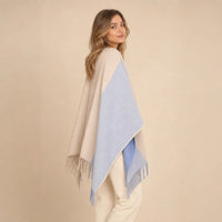 Ton poncho Poncho Franges Color Block