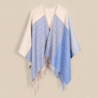 Ton poncho Poncho Franges Color Block