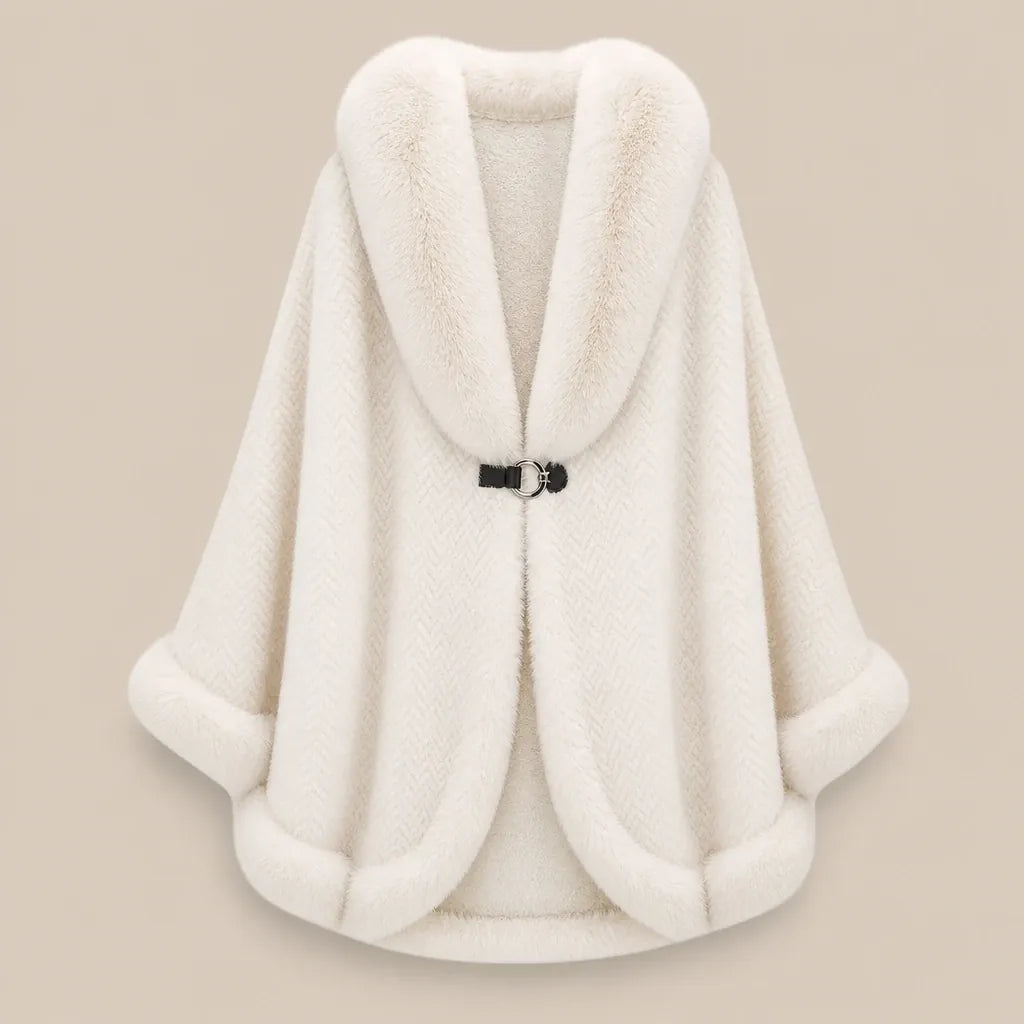 Ton poncho Poncho Hiver En Fausse Fourrure Beige