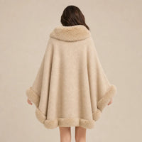 Ton poncho Poncho Hiver En Fausse Fourrure Beige