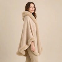 Ton poncho Poncho Hiver En Fausse Fourrure Beige
