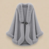 Ton poncho Poncho Hiver En Fausse Fourrure Beige