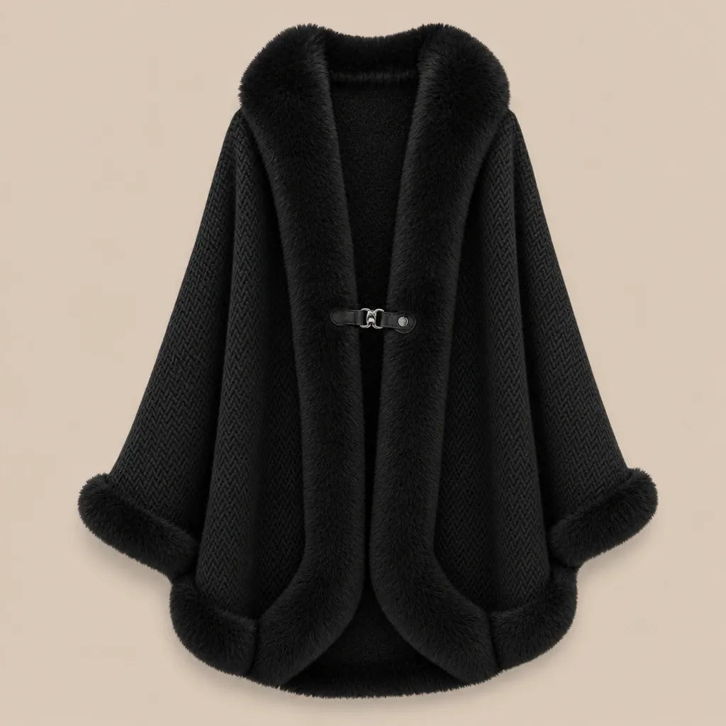 Ton poncho Poncho Hiver En Fausse Fourrure Beige