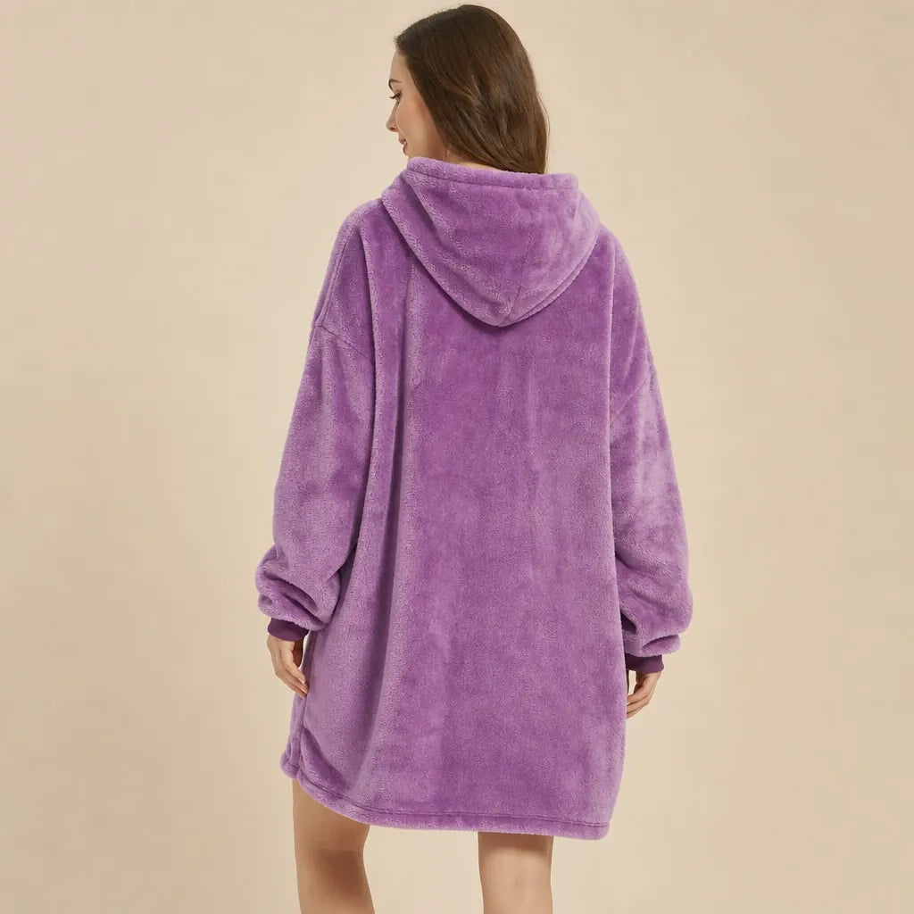 Ton poncho Poncho Hiver Surdimensionné Polaire Violette
