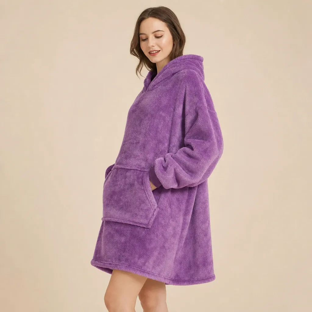 Ton poncho Poncho Hiver Surdimensionné Polaire Violette