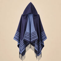 Ton poncho Poncho Homme Hiver À Capuche Rayé