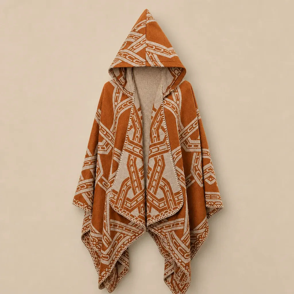 Ton poncho Poncho Homme Hiver En Mélange Cachemire Et Coton À Motifs