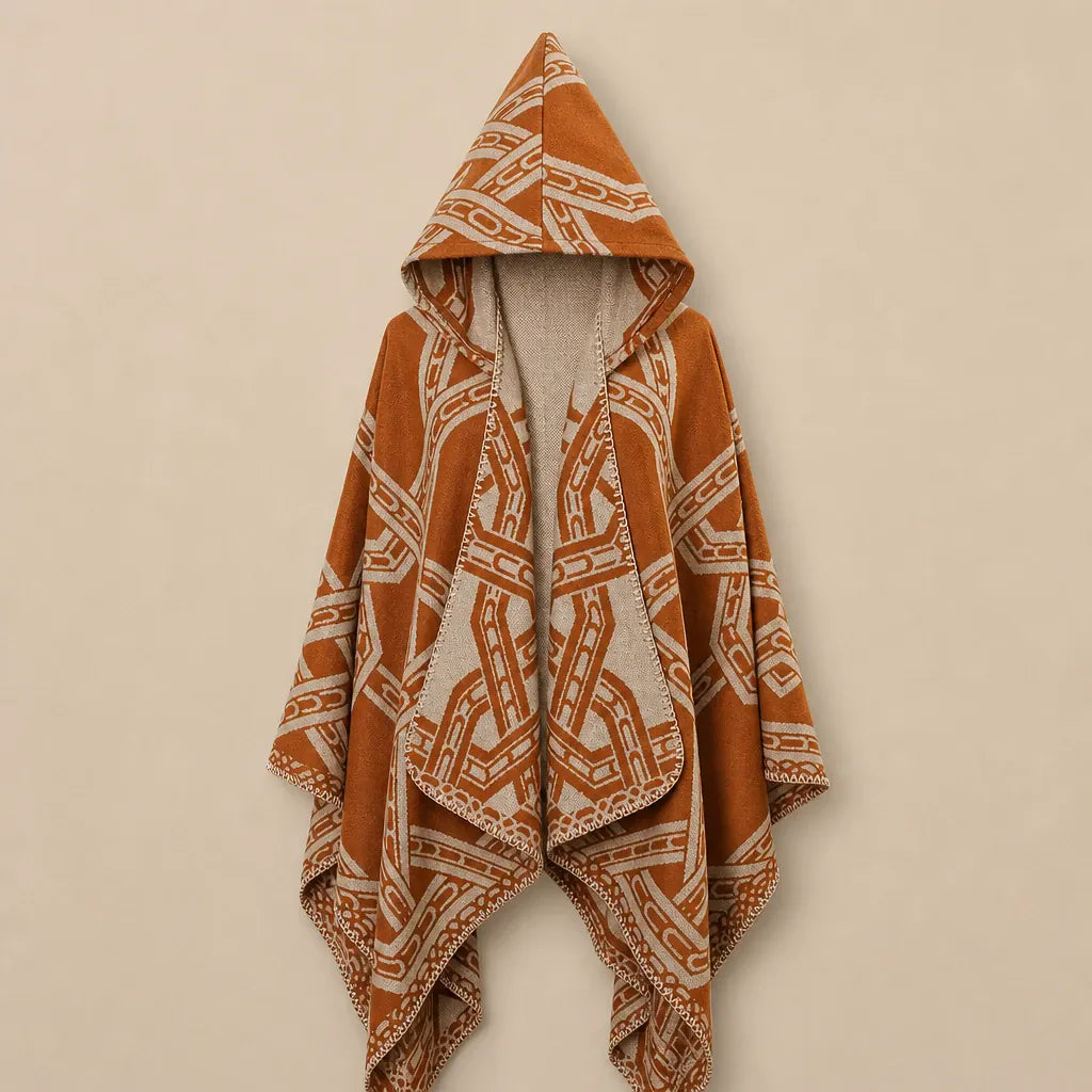 Ton poncho Poncho Homme Hiver En Mélange Cachemire Et Coton À Motifs
