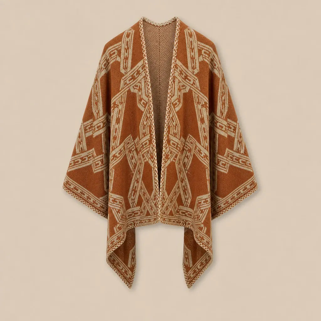 Ton poncho Poncho Homme Hiver En Mélange Cachemire Et Coton À Motifs
