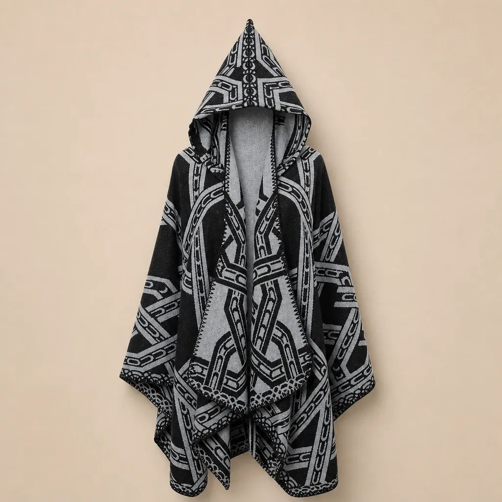 Ton poncho Poncho Homme Hiver En Mélange Cachemire Et Coton À Motifs