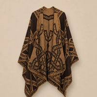 Ton poncho Poncho Homme Hiver En Mélange Cachemire Et Coton À Motifs
