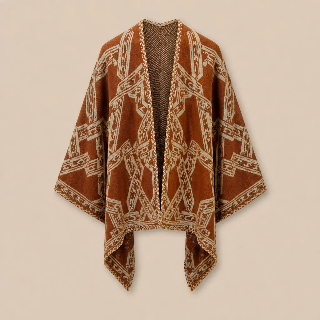 Ton poncho Poncho Homme Hiver En Mélange Cachemire Et Coton À Motifs