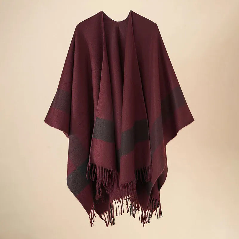 Ton poncho Poncho Imitation Cachemire À Carreaux