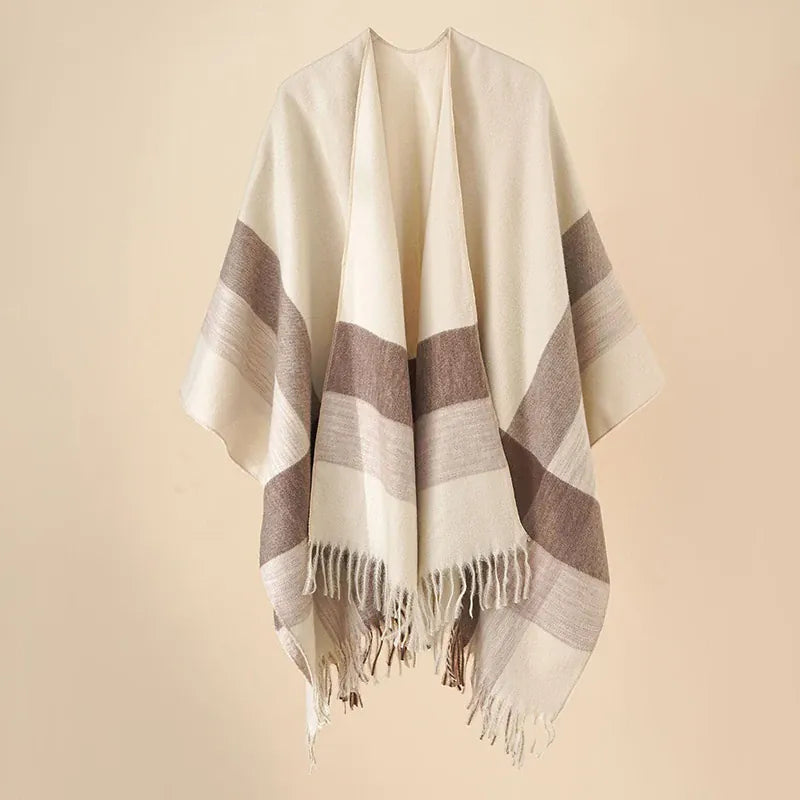Ton poncho Poncho Imitation Cachemire À Carreaux