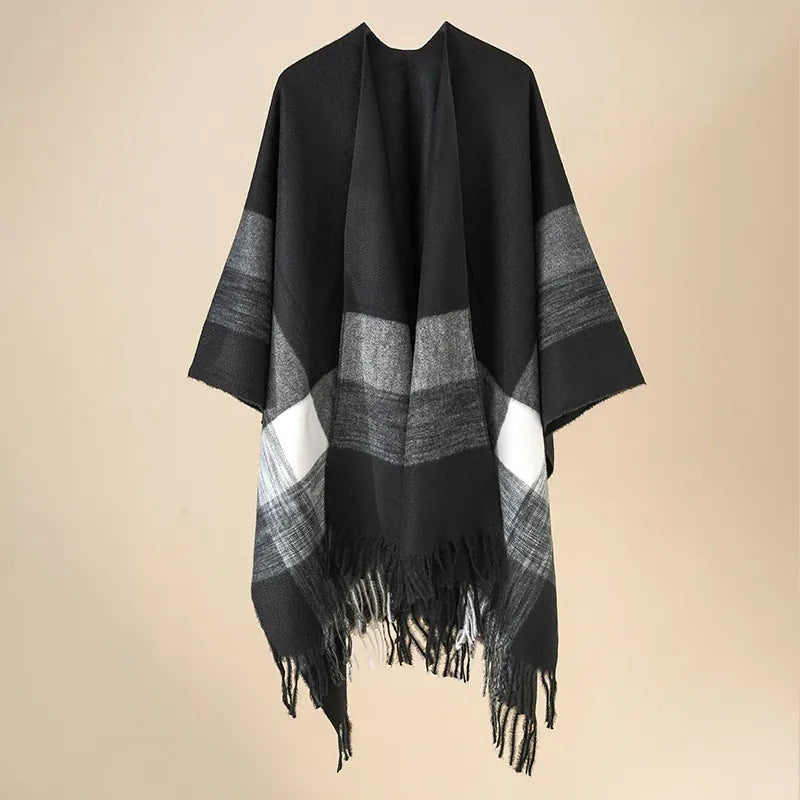 Ton poncho Poncho Imitation Cachemire À Carreaux