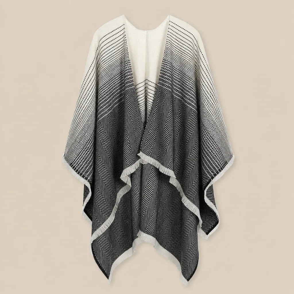 Ton poncho Poncho Imitation Cachemire Motif Géométrique Double Face